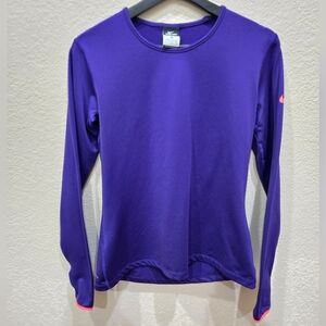 2014 Retro Nike Pro Dri-fit Women's Purple Long Sleeve Sweatshirt Thumb Holes